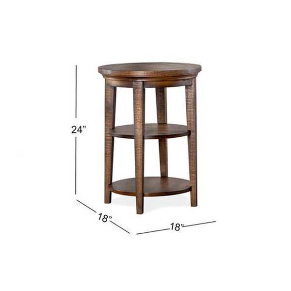 Brown Round Accent End Table - (Open Box), image 2