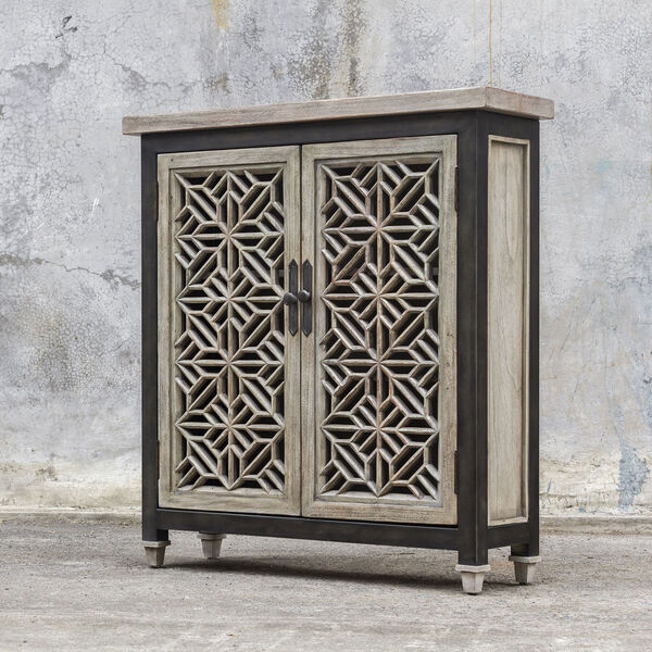 Branwen Aged White Accent Cabinet, image 4