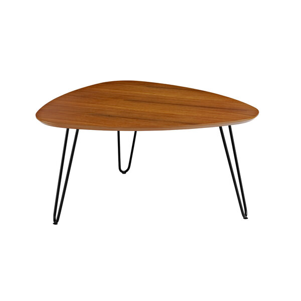 32-Inch Hairpin Leg Wood Coffee Table - Walnut, image 3