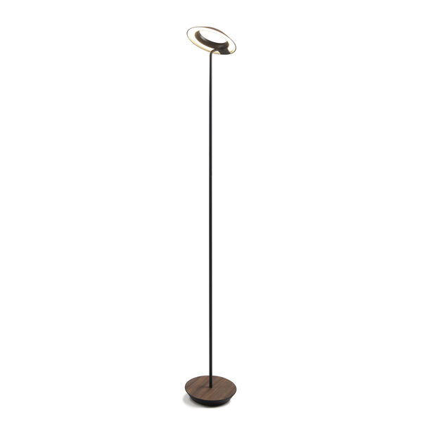 Royyo Matte Black and Oiled Walnut LED Floor Lamp, image 1