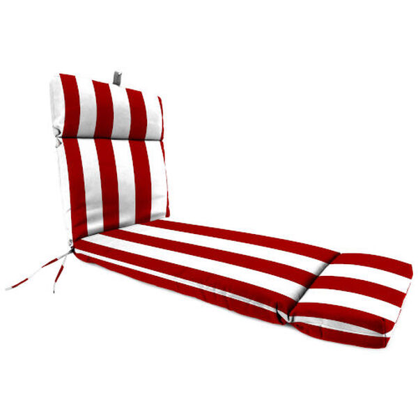 Cabana Stripe Red Chaise Lounge Cushion, image 1