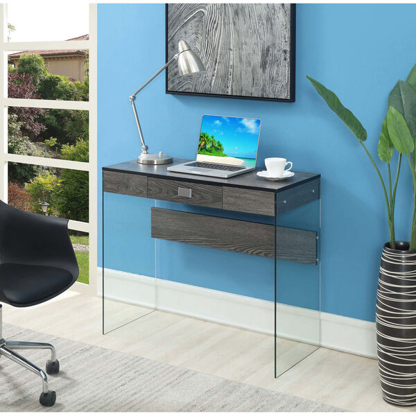 SoHo Weathered Gray Glass 36-Inch Desk, image 2