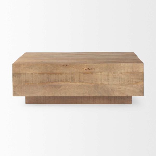 Hayden Light Brown Wood Rectangular Coffee Table, image 2