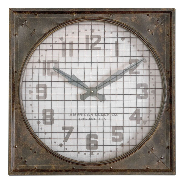 Warehouse Mottled Rust Brown Wall Clock, image 1