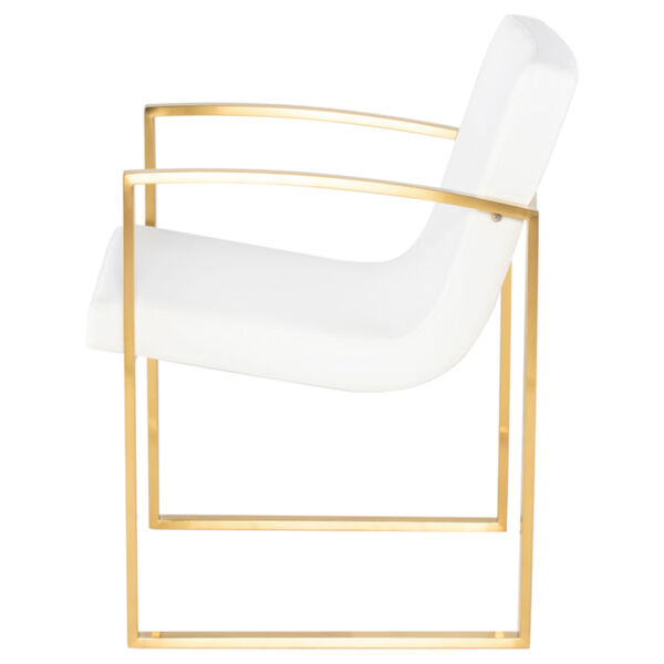 Clara White and Gold Dining Chair, image 3
