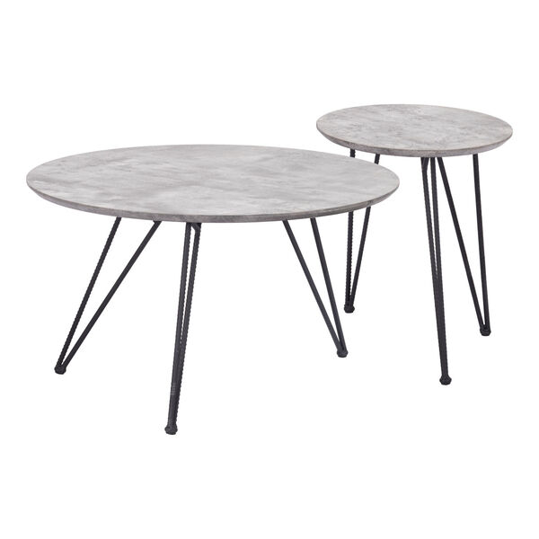 Kerris Gray and Matte Black Coffee Table, image 1