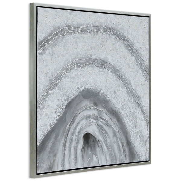 Gray Cave Textured Glitter Framed Hand Painted Wall Art, image 3