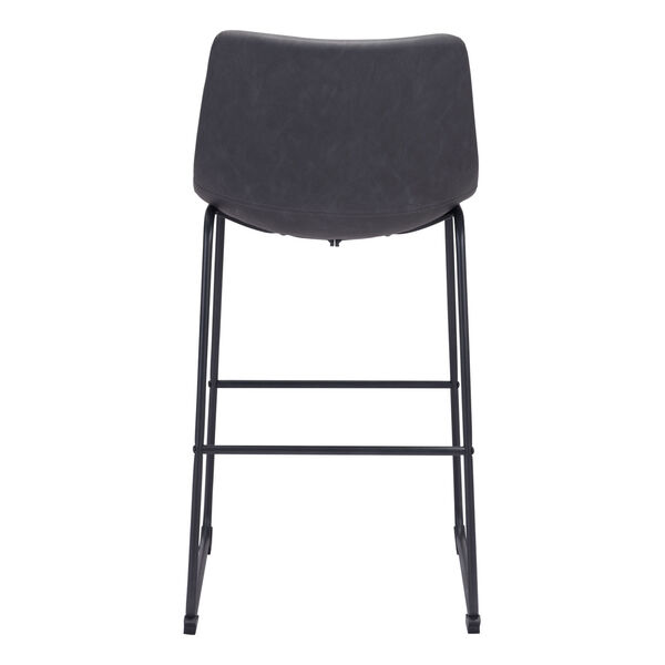 Smart Charcoal and Matte Black Bar Stool, Set of Two, image 5