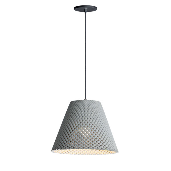 Woven Gray and Black One-Light Pendant, image 1