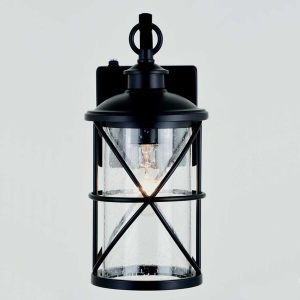 Adams Black One-Light Outdoor Wall Lantern with Clear Glass, image 4