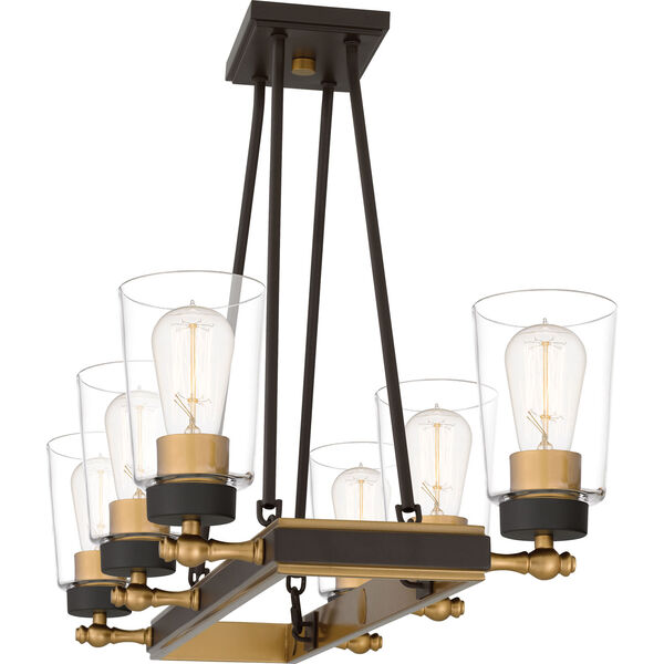 Atwood Old Bronze and Brass Six-Light Island Chandelier, image 6