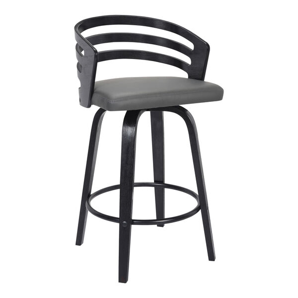 Jayden Black and Gray 26-Inch Counter Stool, image 1