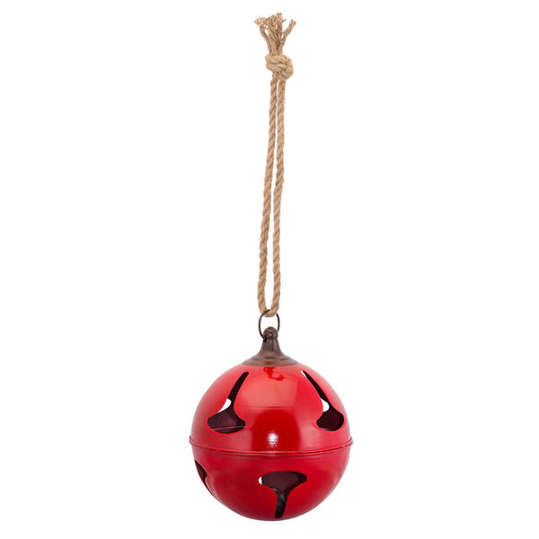 Red 9 In. x 29 In. Iron Sleigh Hanging Bell, image 1