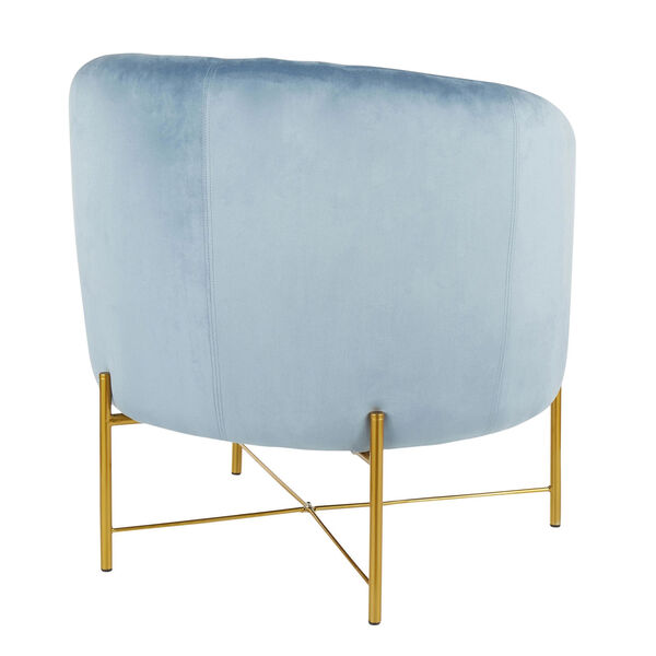 Chloe Gold and Powder Blue Arm Accent Chair, image 3
