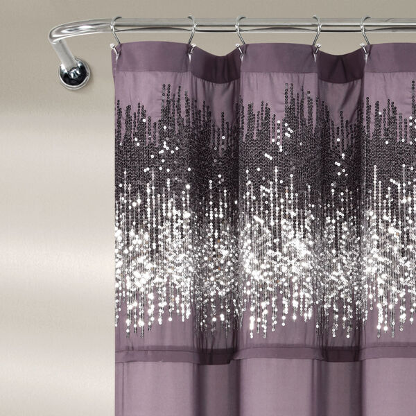 Purple and Black 72 x 72 In. Single Shower Curtain, image 2