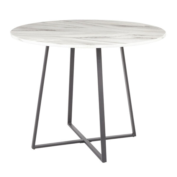 Cosmo Black and White Marble 40-Inch Dining Table, image 3
