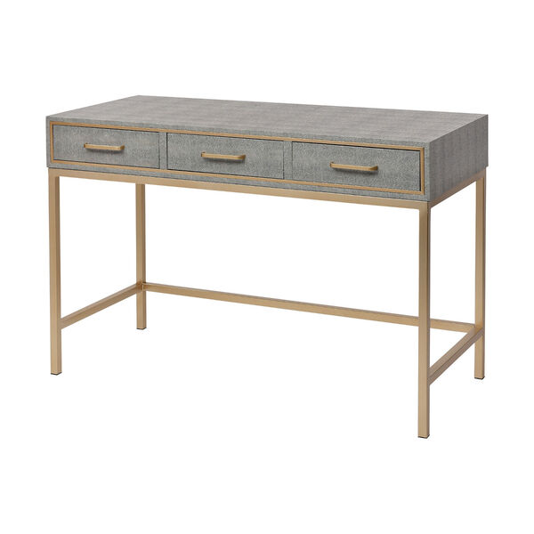 Sands Point Grey and Gold Three-Drawer Console Table, image 1