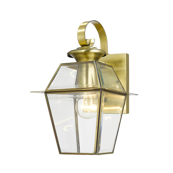 Westover Antique Brass One-Light Outdoor Wall Lantern, image 3