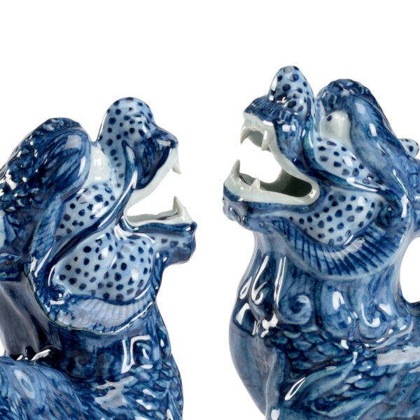 Blue Three-Inch Foo Dogs Figurine, image 2