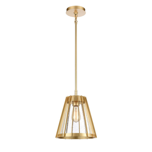 Open Louvers Champagne Gold One-Light Pendant, image 1