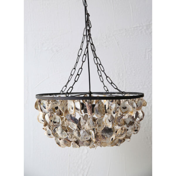 Oyster Shell Two-Light Pendant Chandelier, image 1