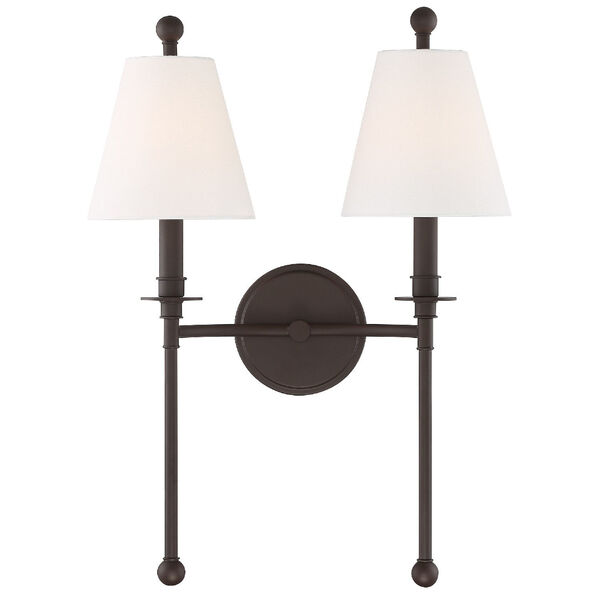 Riverdale Dark Bronze 15-Inch Two-Light Wall Sconce, image 1