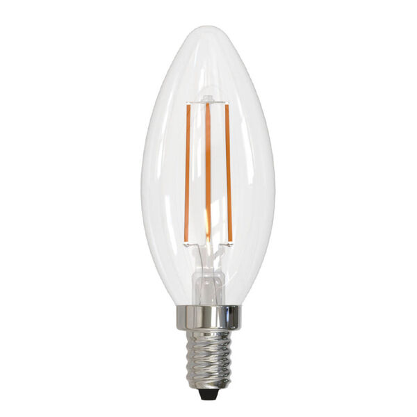 Pack of 4 Clear LED Filament B11 40 Watt Equivalent Candelabra Base Soft White 350 Lumens Light Bulbs, image 1