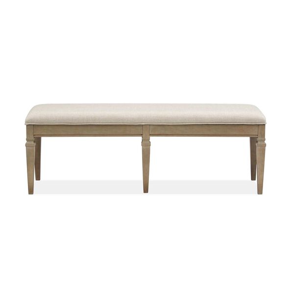 Lancaster Weathered Bronze Wood Bench with Upholstered Seat, image 1