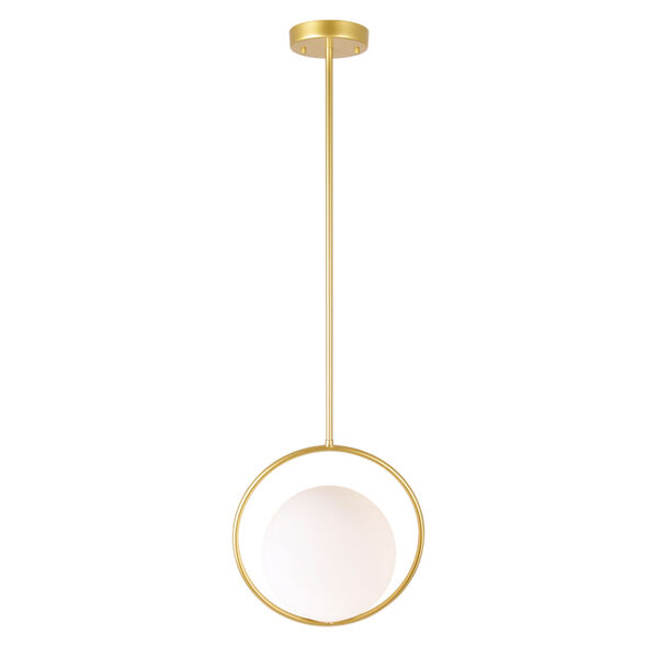 Celeste Medallion Gold LED Pendant with Frosted Glass, image 2