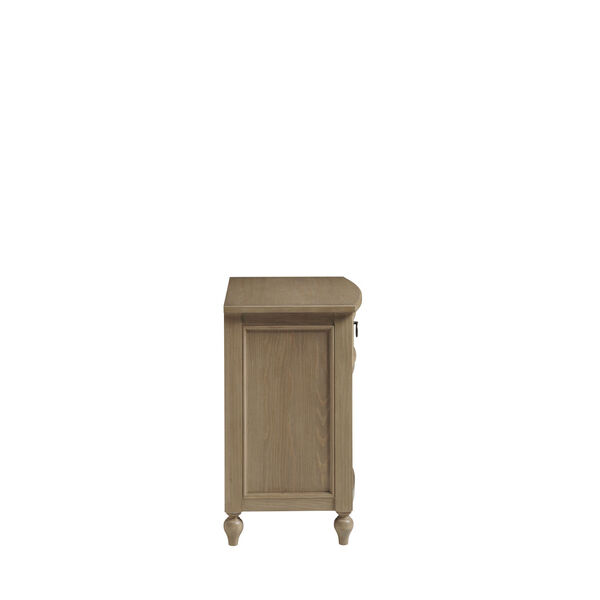 Brown Curved Front One-Drawer Wood Nightstand, image 5