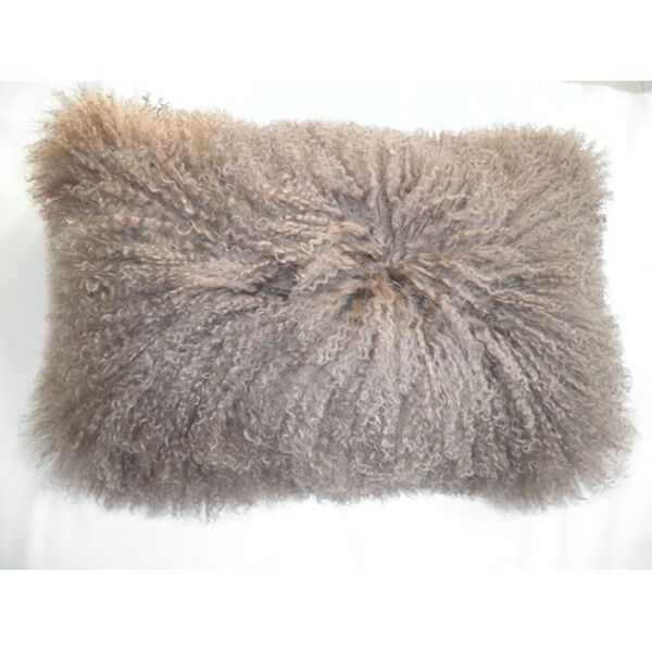 Vivian Fur Natural Rectangular Decorative Pillow, image 1