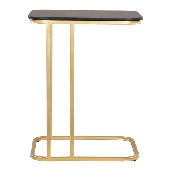 Alma Black and Gold C-Side Marble Table, image 3