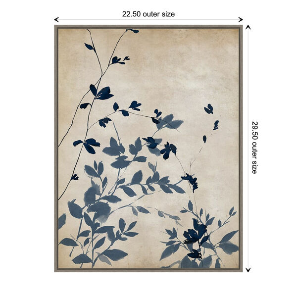 Isabelle Z Gray Indigo Leaves II 23 x 30 Inch Wall Art, image 3