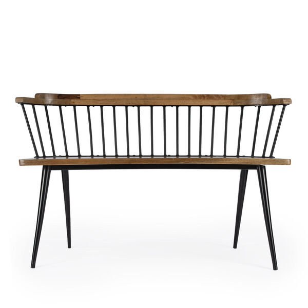Tempe Brown and Black Spindle Back Bench, image 3