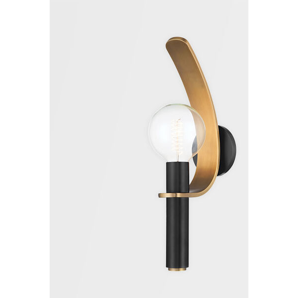 Bishop Patina Brass and Black One-Light Wall Sconce, image 2