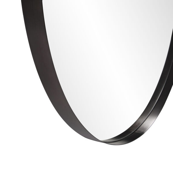 Steele Brushed Black Round Wall Mirror, image 3