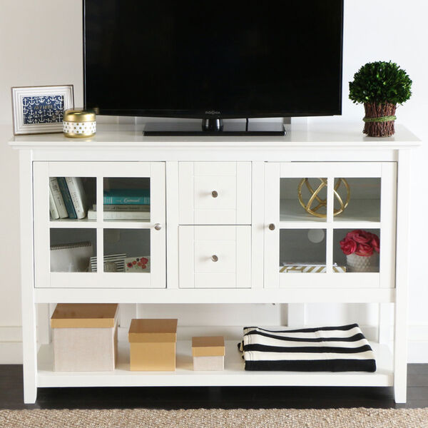 52-inch Wood Console Table TV Stand - White, image 1