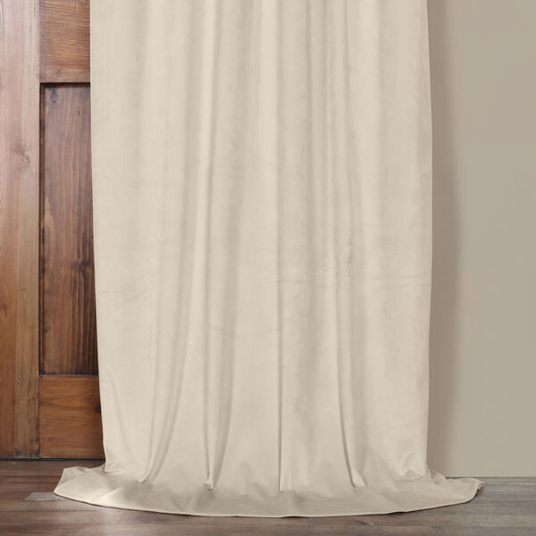 Light Beige 108 x 50 In. Plush Velvet Curtain Single Panel, image 5