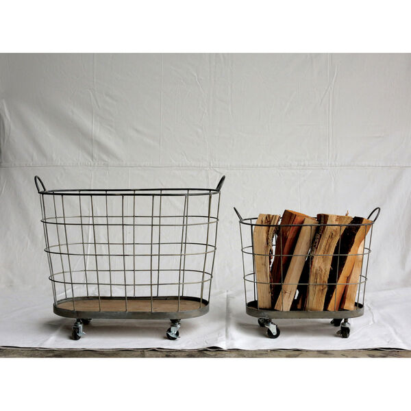 Metal Rolling Laundry Baskets, image 1