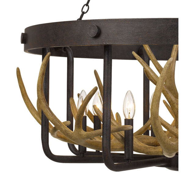 Angelo Natural and Black Eight-Light Chandelier, image 2