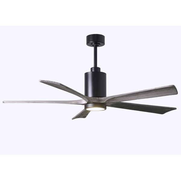 Patricia-5 Matte Black and Barnwood 60-Inch Five Blade LED Ceiling Fan, image 1