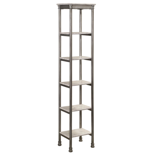 The Orleans Gray Powder-Coated Steel and Faux Marble Six Tier Tower, image 1