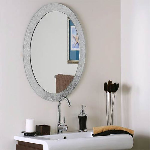 Luxor Cystal Frameless Oval Mirror, image 1