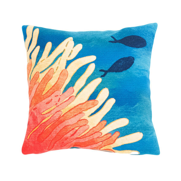 Visions III Coral 20-Inch Reef and Fish Outdoor Pillow, image 3