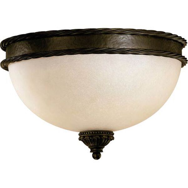 Alameda Three-Light Oiled Bronze with Antique Gold Flush Mount, image 1