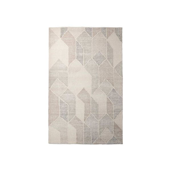 Kolt Gray and Beige 8 Ft. x 10 Ft. Geometric Patterned Wool Area Rug, image 1