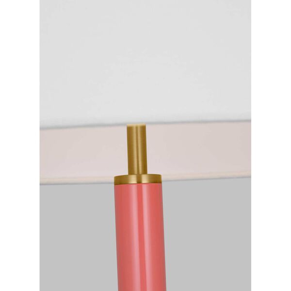 Monroe Burnished Brass Pink One-Light Floor Lamp, image 2