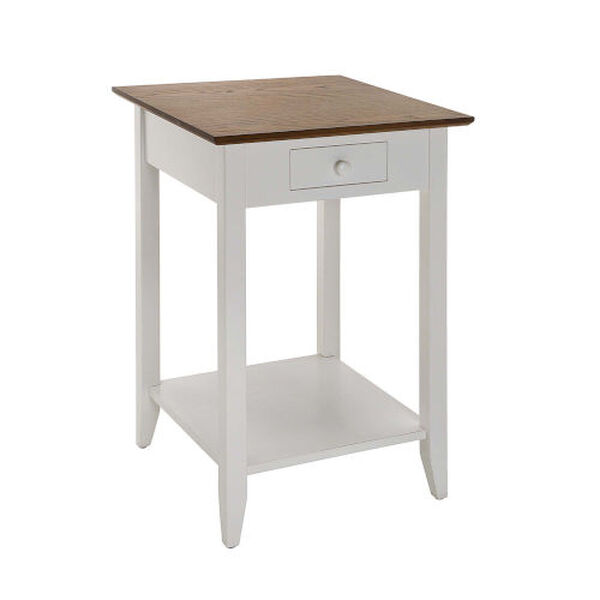 American Heritage Driftwood White One-Drawer End Table with Shelf, image 4