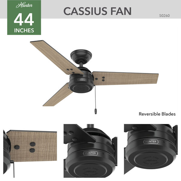 Cassius Matte Black 44-Inch Outdoor Ceiling Fan, image 4