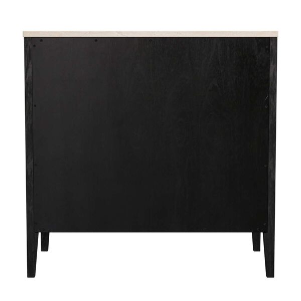 Mayfair Black Three -Drawer Wood and Marble Chest, image 5